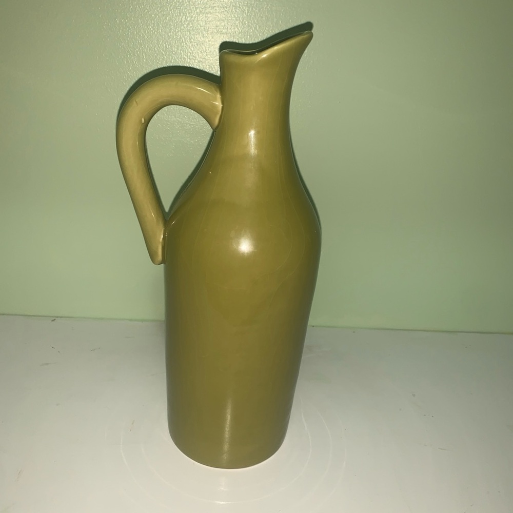 Olive Green Ceramic Pitcher - Picture 4 of 7
